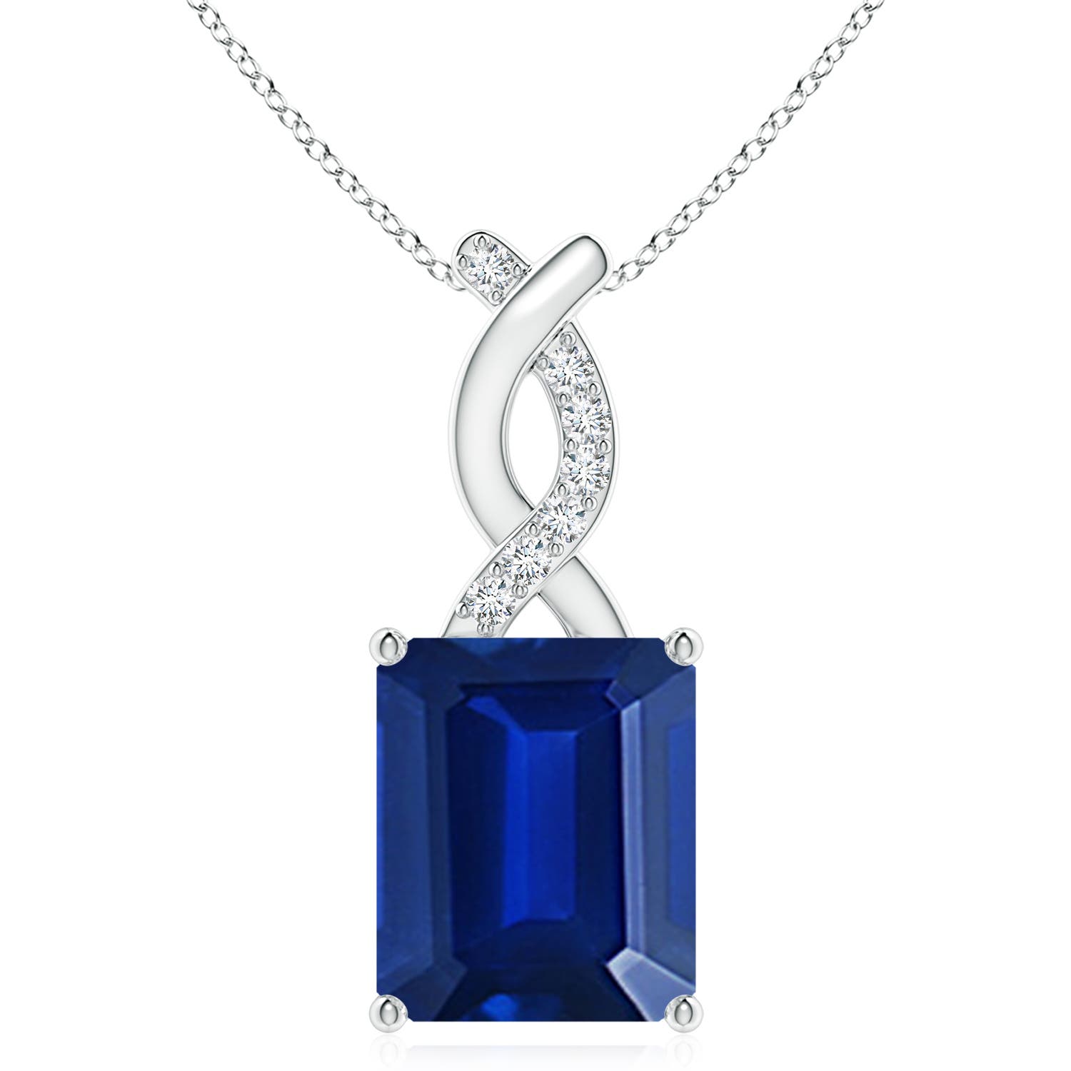 AAAA - Blue Sapphire / 5.58 CT / 14 KT White Gold