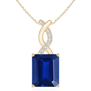 Emerald Cut Lab-Grown Lab Grown Blue Sapphire