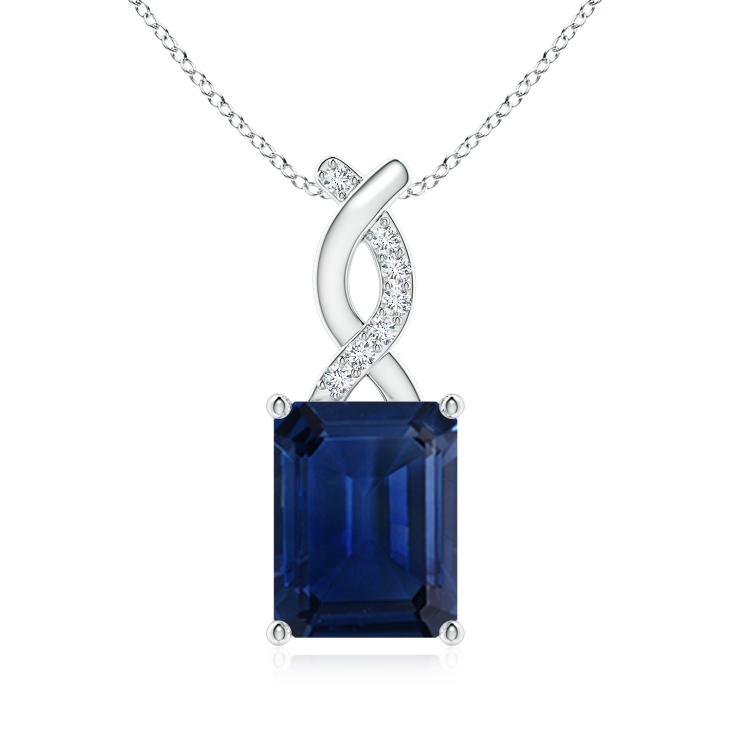 AAA - Blue Sapphire / 2.49 CT / 14 KT White Gold