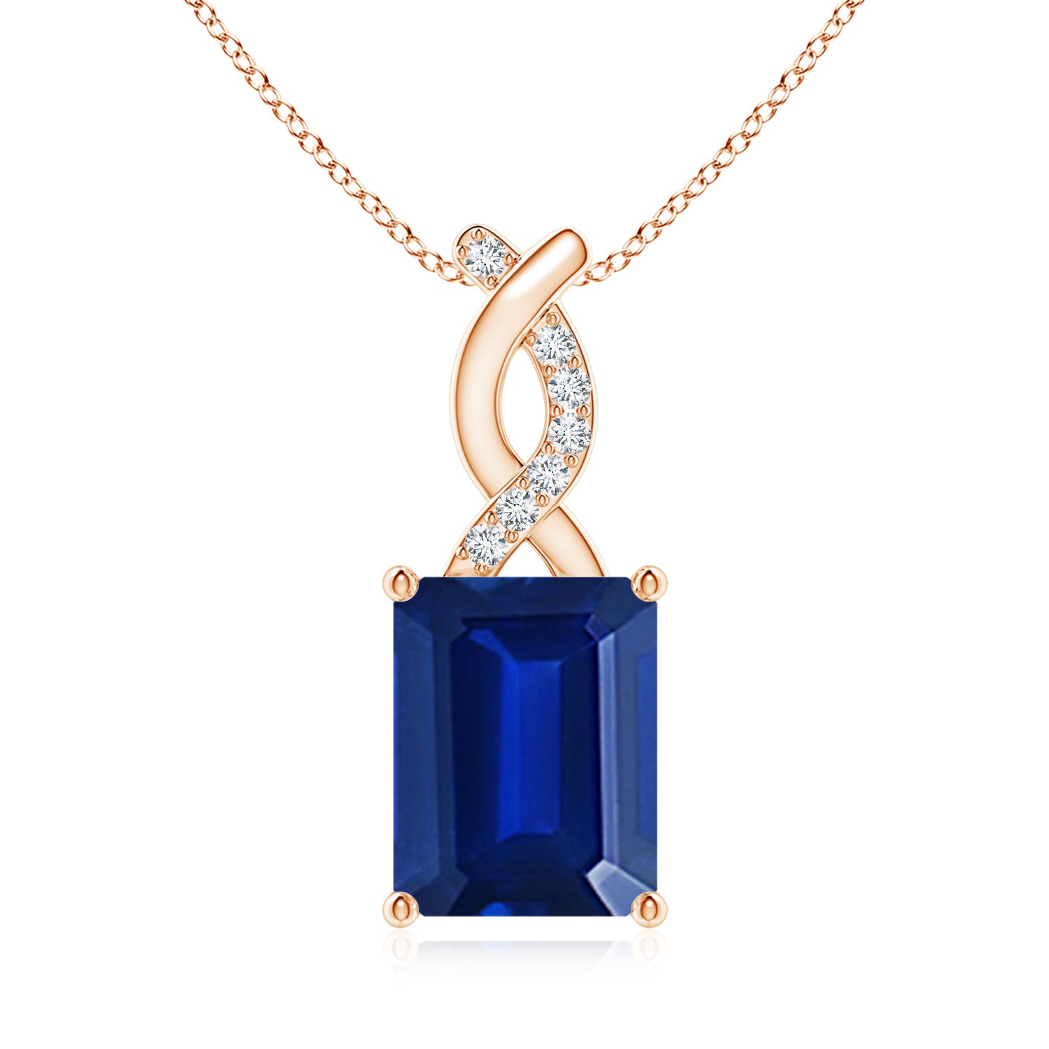 AAAA - Blue Sapphire / 2.49 CT / 14 KT Rose Gold