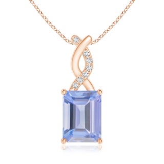 8x6mm A Tanzanite Pendant with Diamond Entwined Bale in Rose Gold