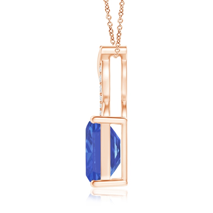 8x6mm AA Tanzanite Pendant with Diamond Entwined Bale in 9K Rose Gold Product Image