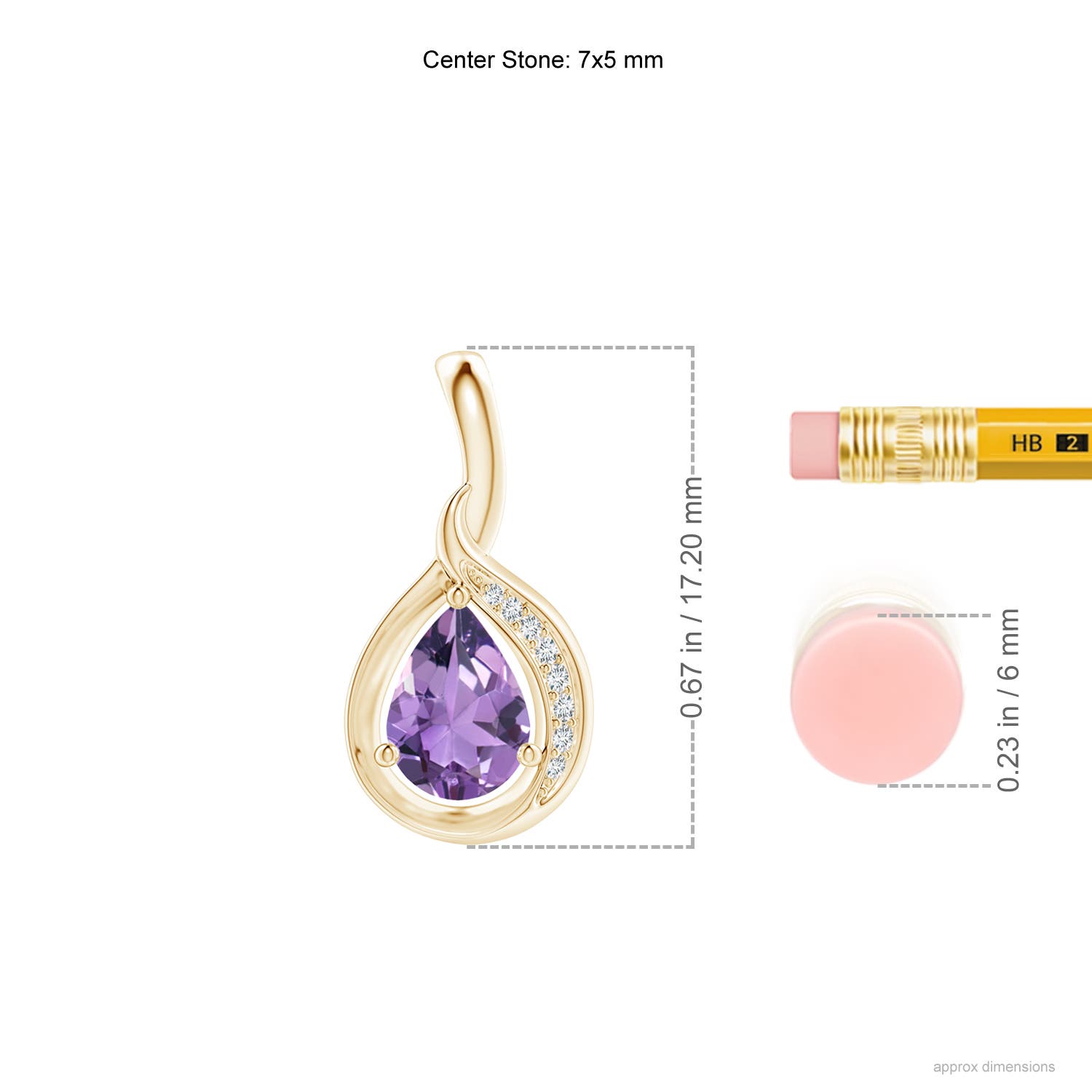 A - Amethyst / 0.63 CT / 14 KT Yellow Gold