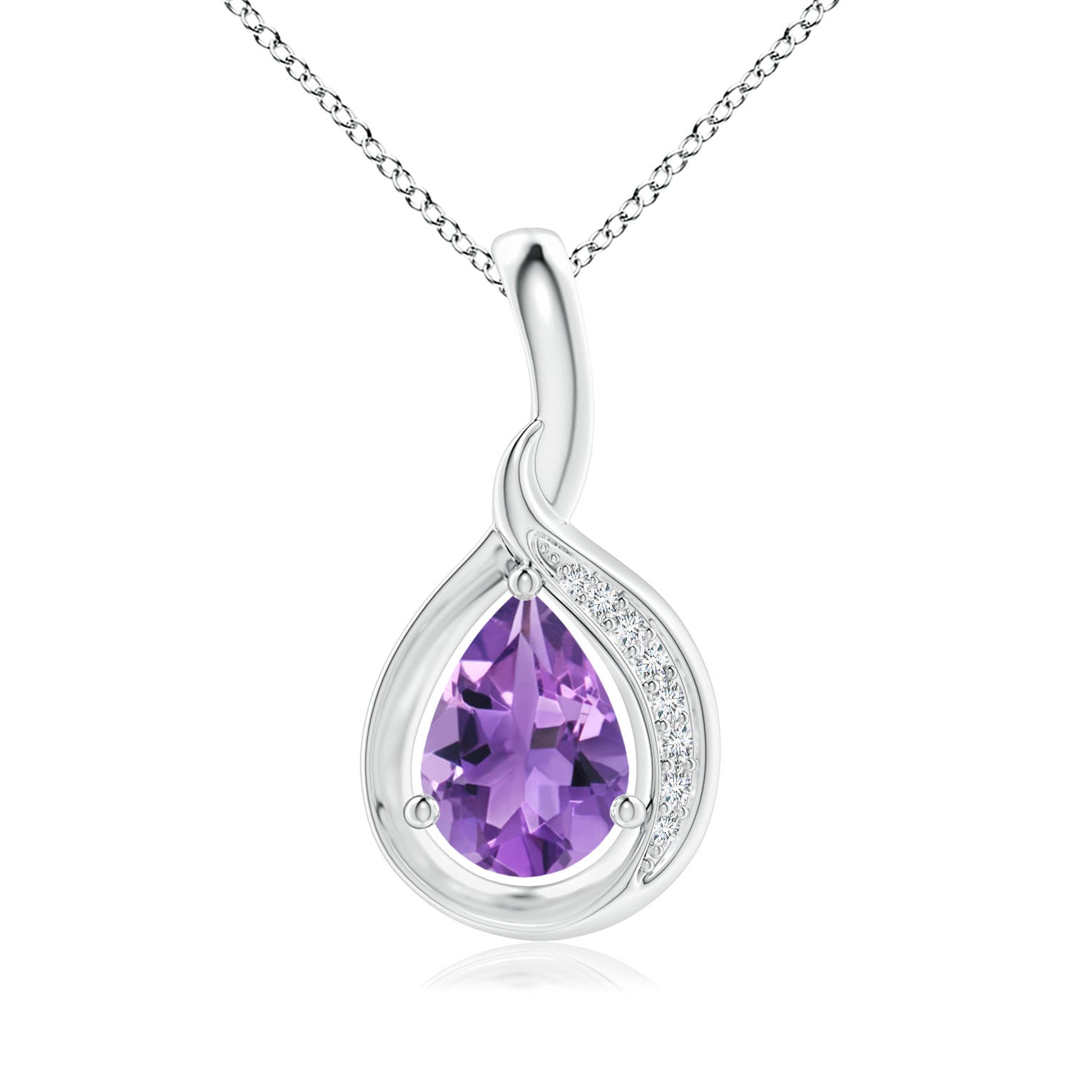 AA - Amethyst / 0.63 CT / 14 KT White Gold