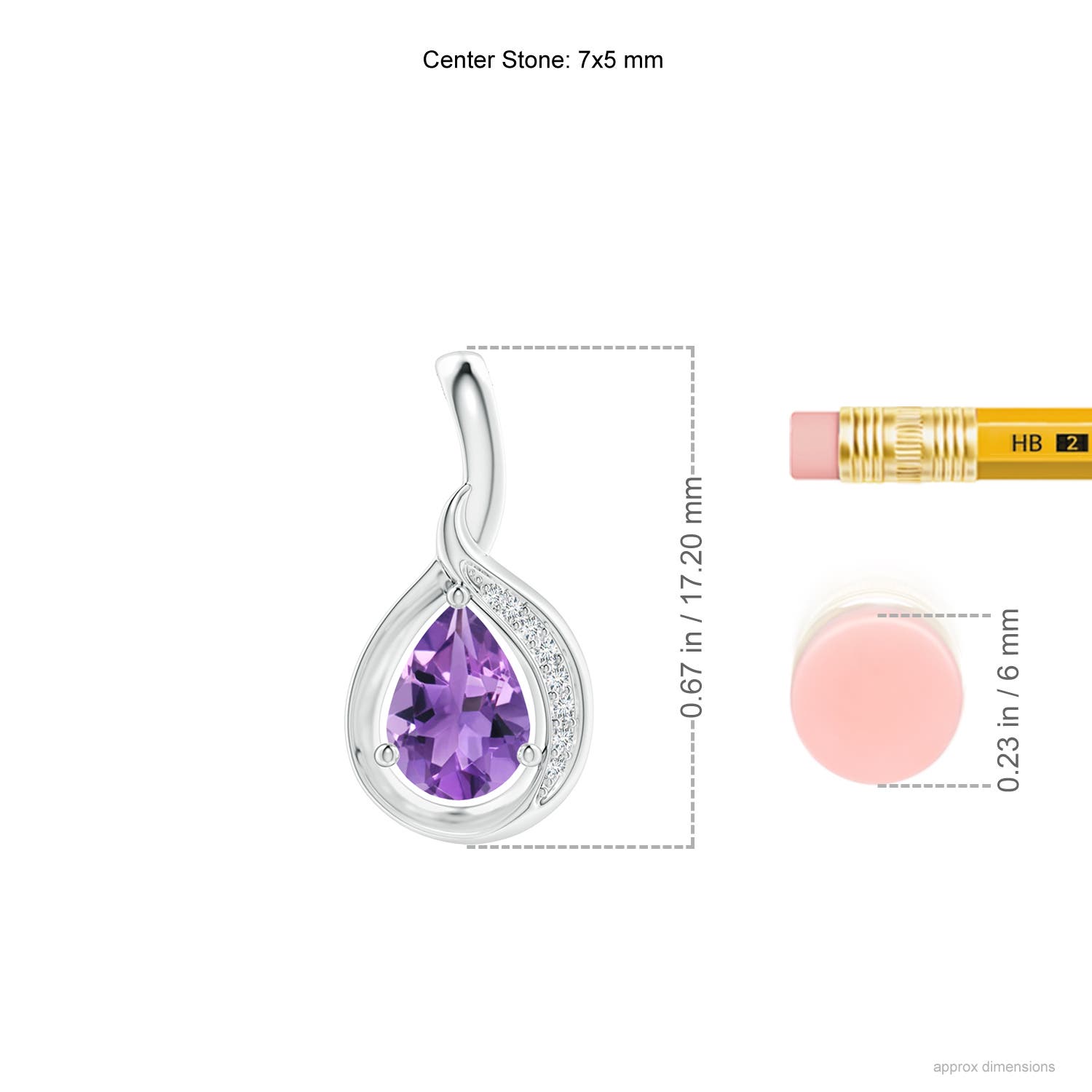 AA - Amethyst / 0.63 CT / 14 KT White Gold