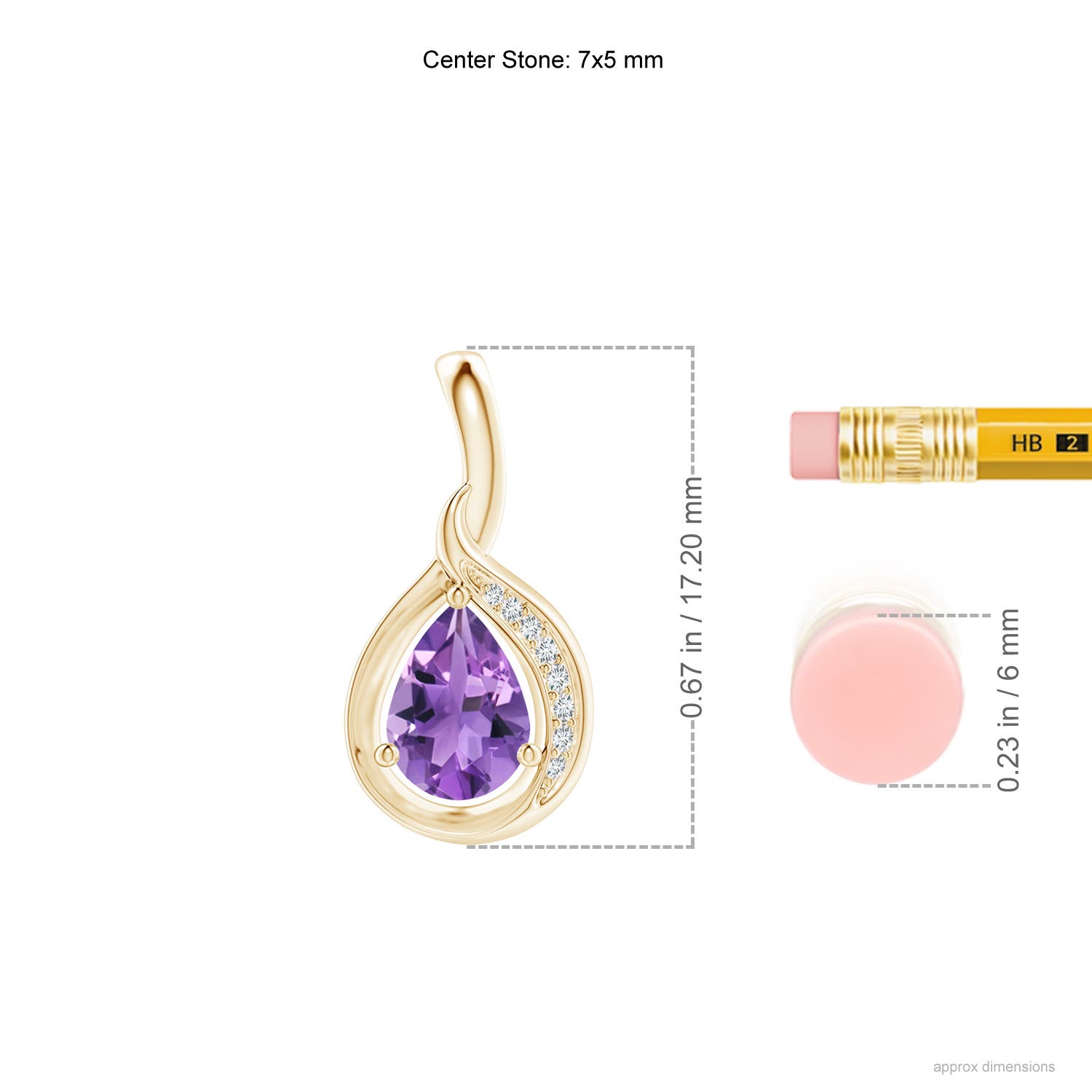 AA - Amethyst / 0.63 CT / 14 KT Yellow Gold