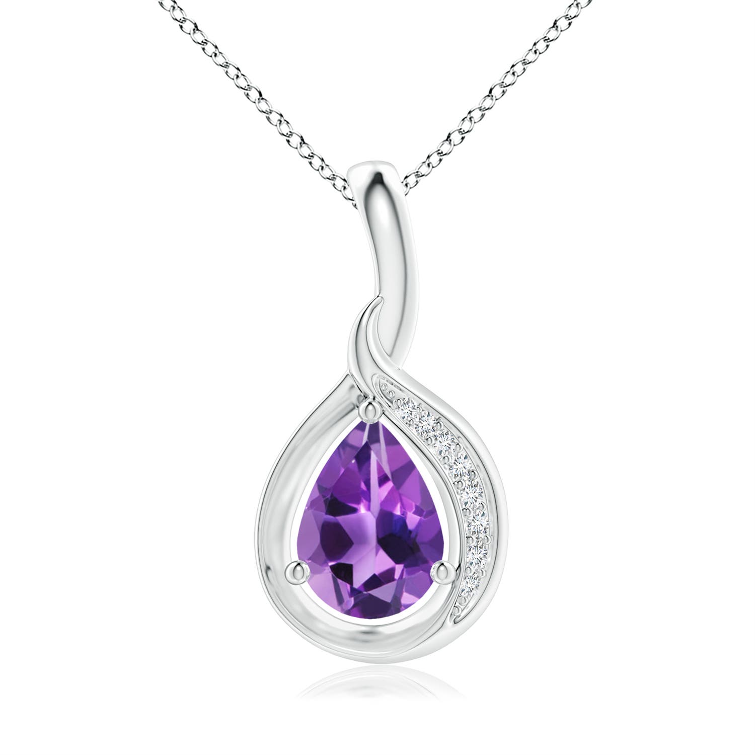 AAA - Amethyst / 0.63 CT / 14 KT White Gold