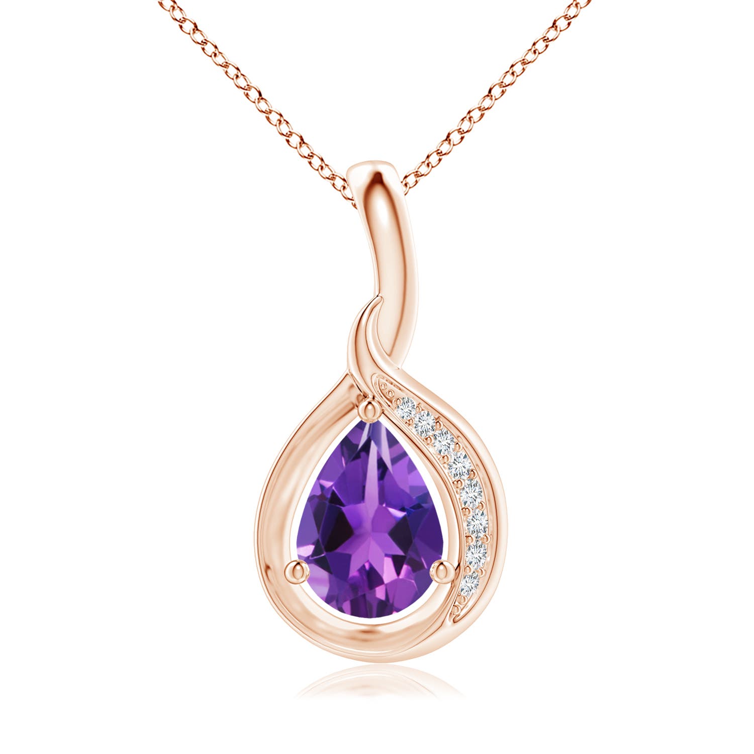 AAAA - Amethyst / 0.63 CT / 14 KT Rose Gold