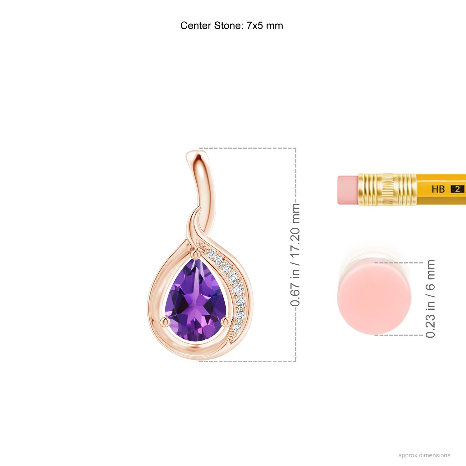 AAAA - Amethyst / 0.63 CT / 14 KT Rose Gold