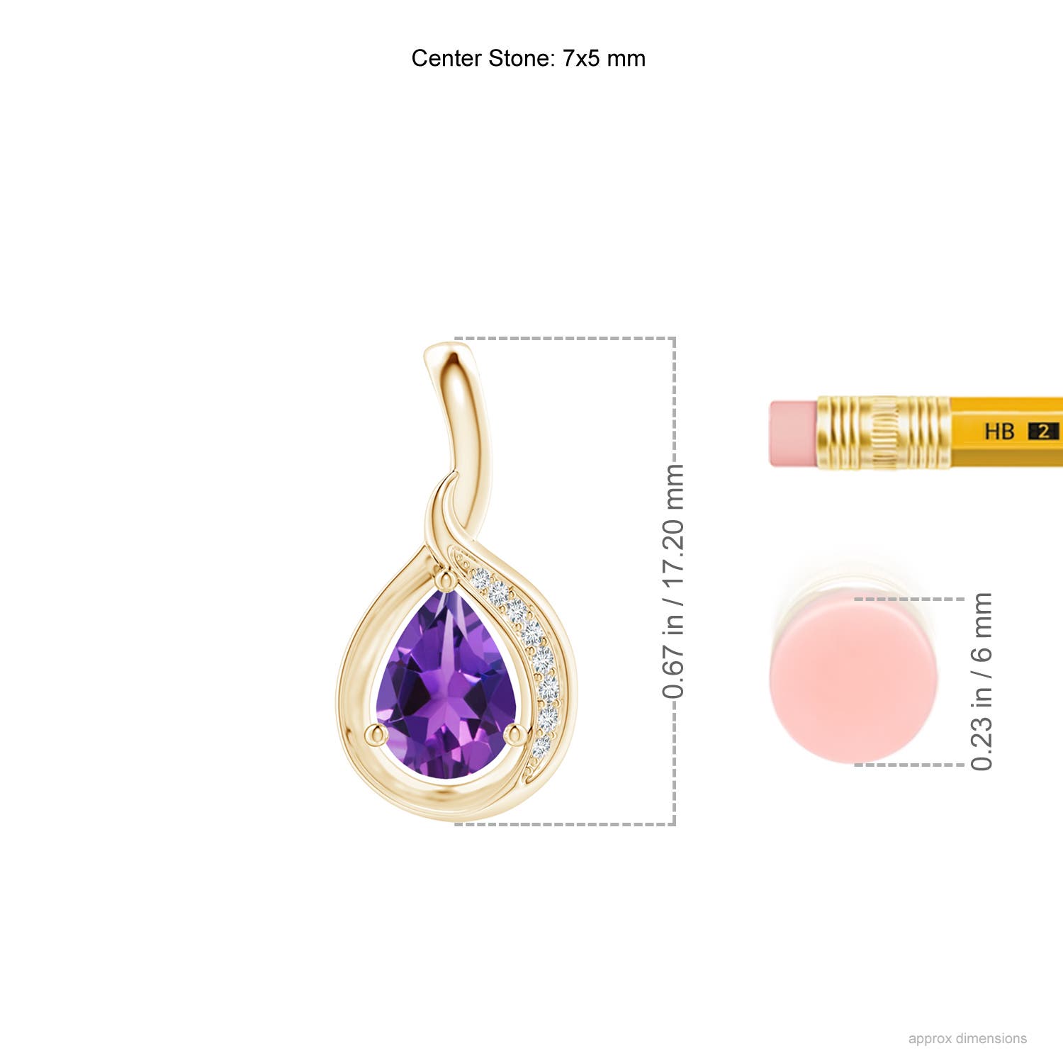 AAAA - Amethyst / 0.63 CT / 14 KT Yellow Gold