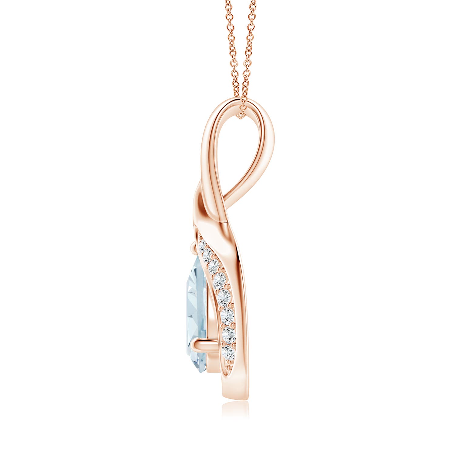 A - Aquamarine / 0.58 CT / 14 KT Rose Gold