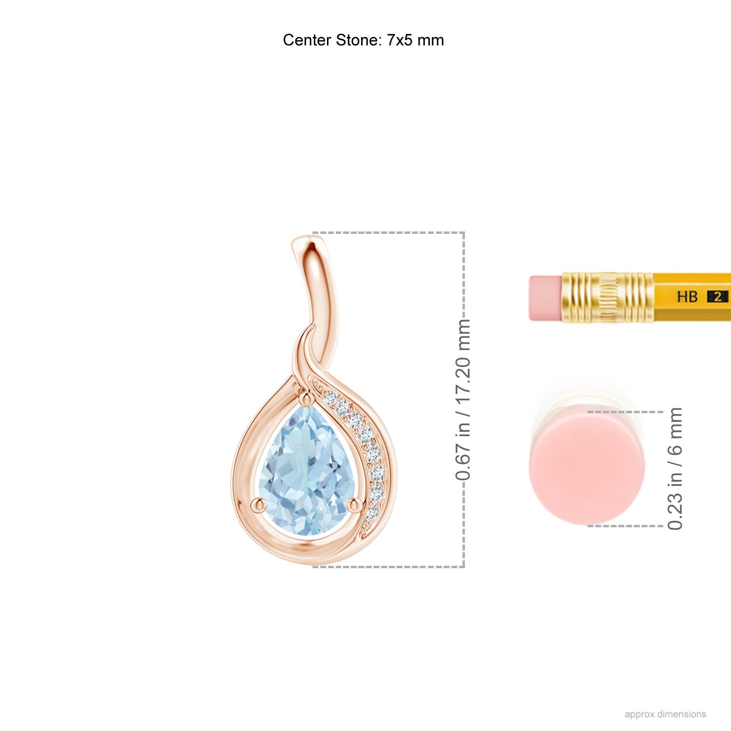 AA - Aquamarine / 0.58 CT / 14 KT Rose Gold