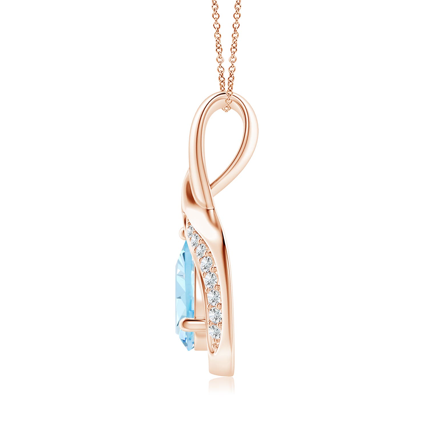 AAA - Aquamarine / 0.58 CT / 14 KT Rose Gold