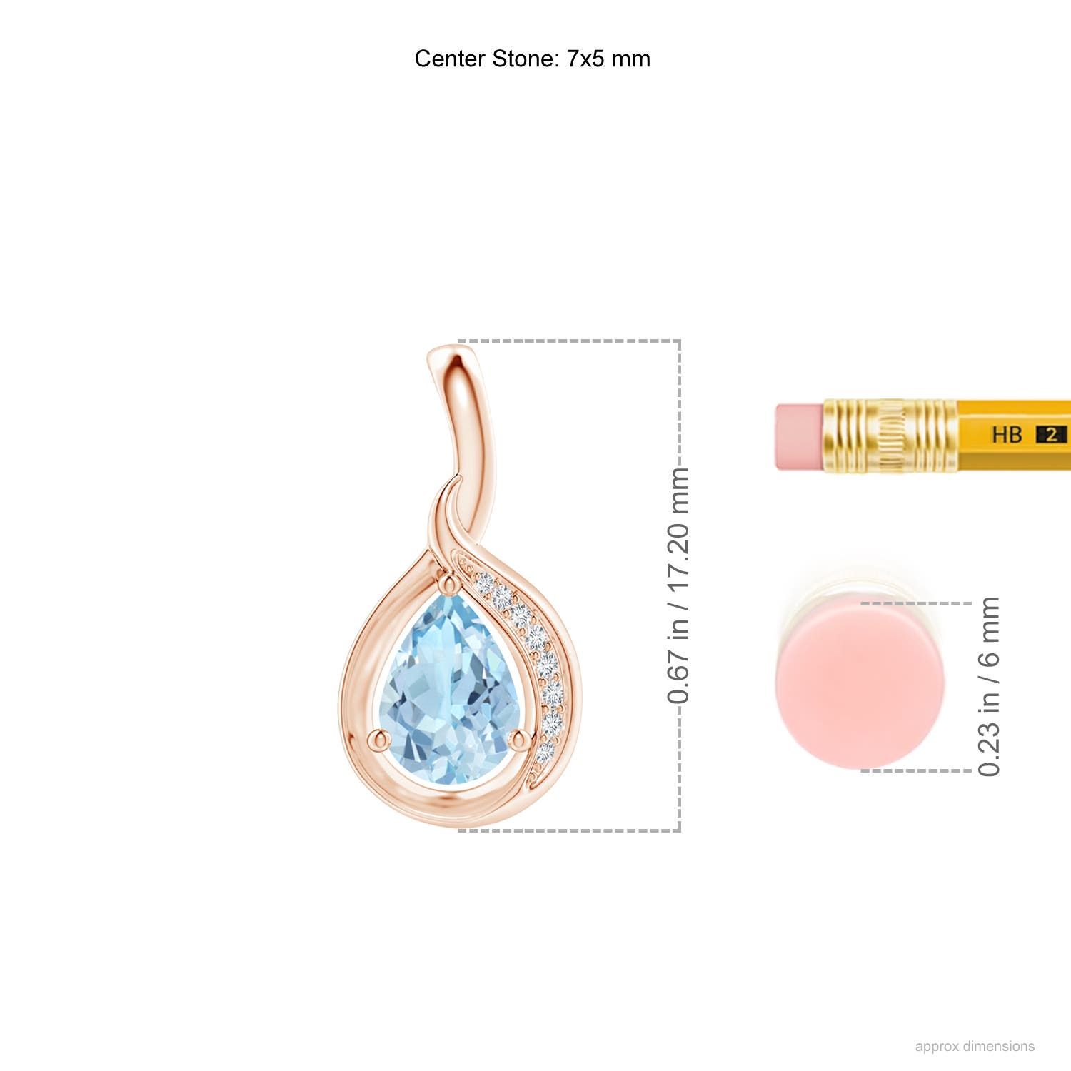 AAA - Aquamarine / 0.58 CT / 14 KT Rose Gold