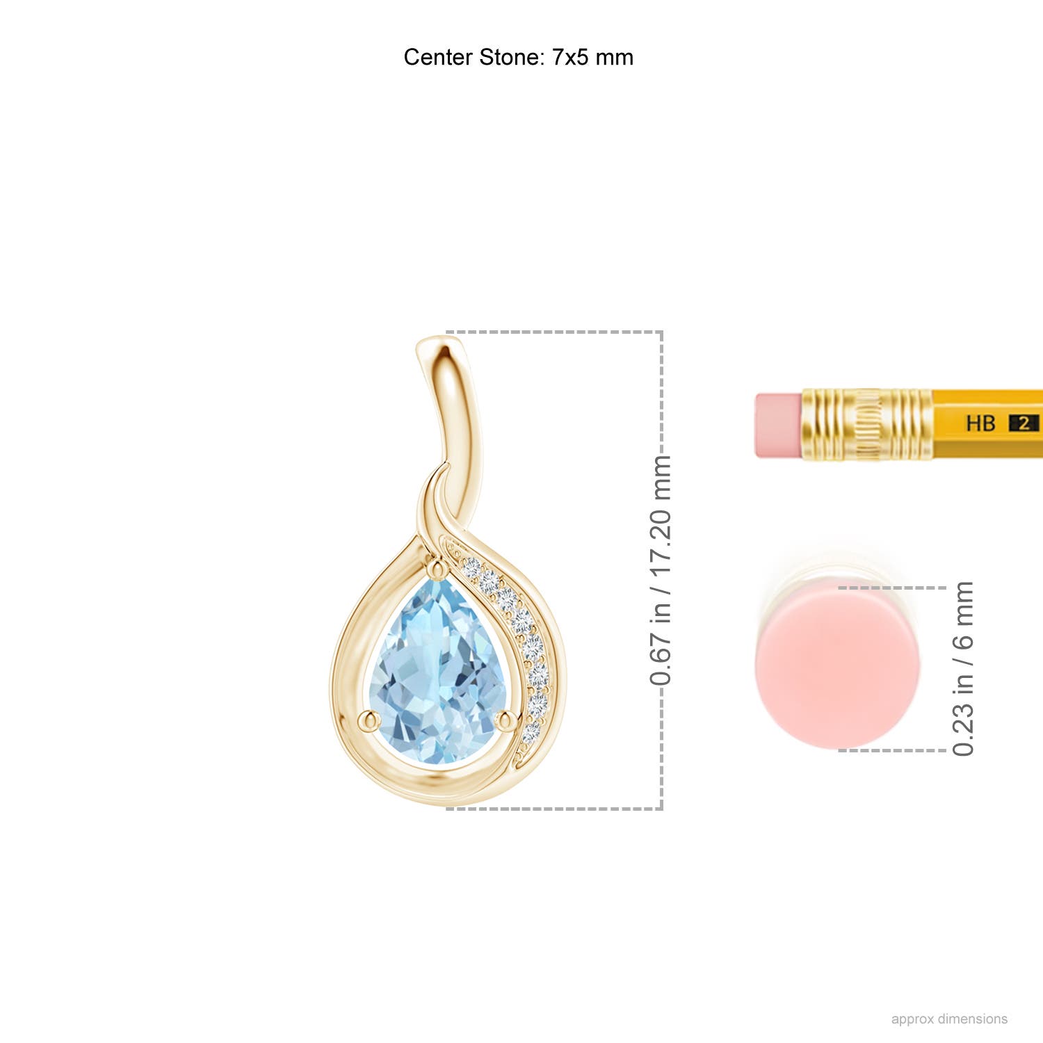 AAA - Aquamarine / 0.58 CT / 14 KT Yellow Gold