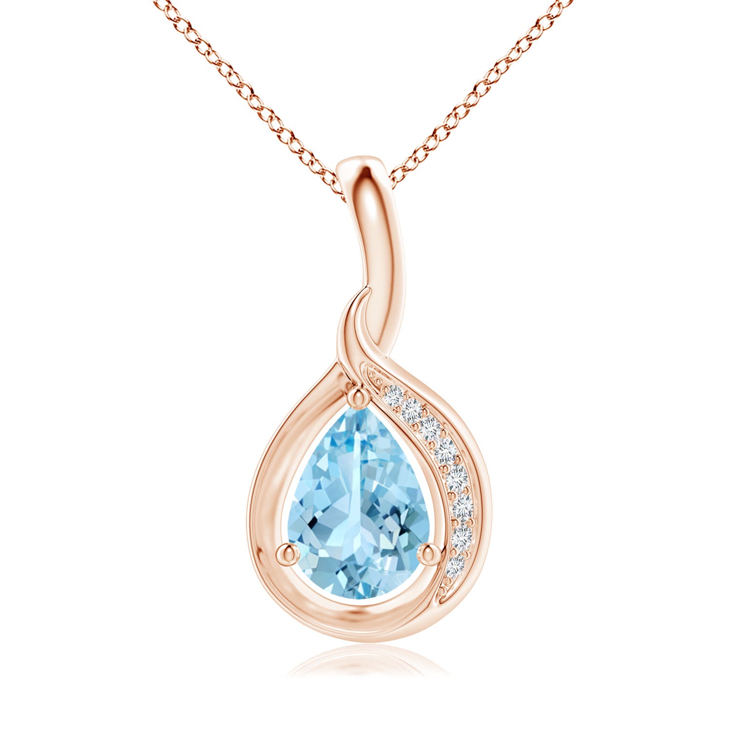 AAAA - Aquamarine / 0.58 CT / 14 KT Rose Gold