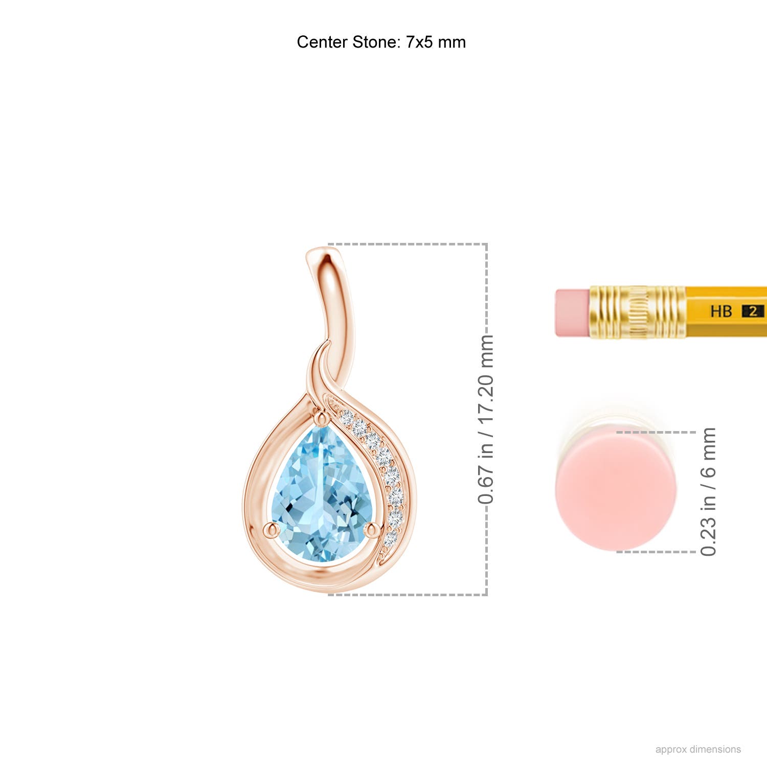 AAAA - Aquamarine / 0.58 CT / 14 KT Rose Gold