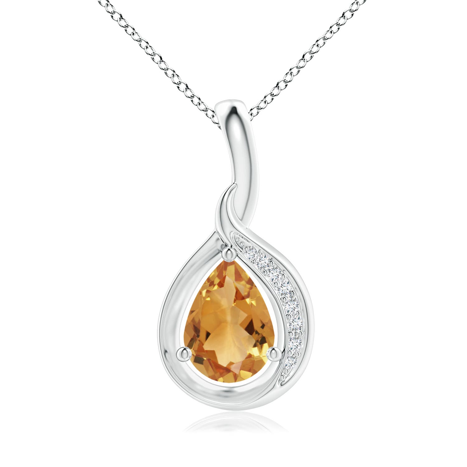 A - Citrine / 0.63 CT / 14 KT White Gold