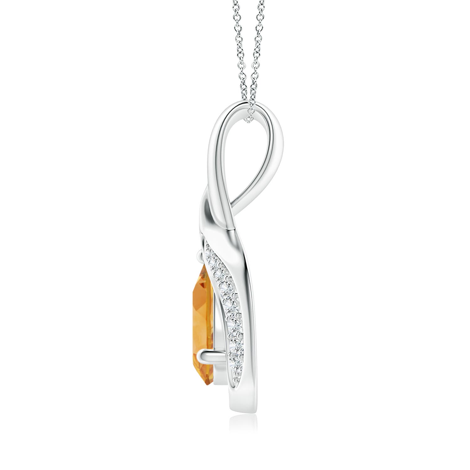 A - Citrine / 0.63 CT / 14 KT White Gold