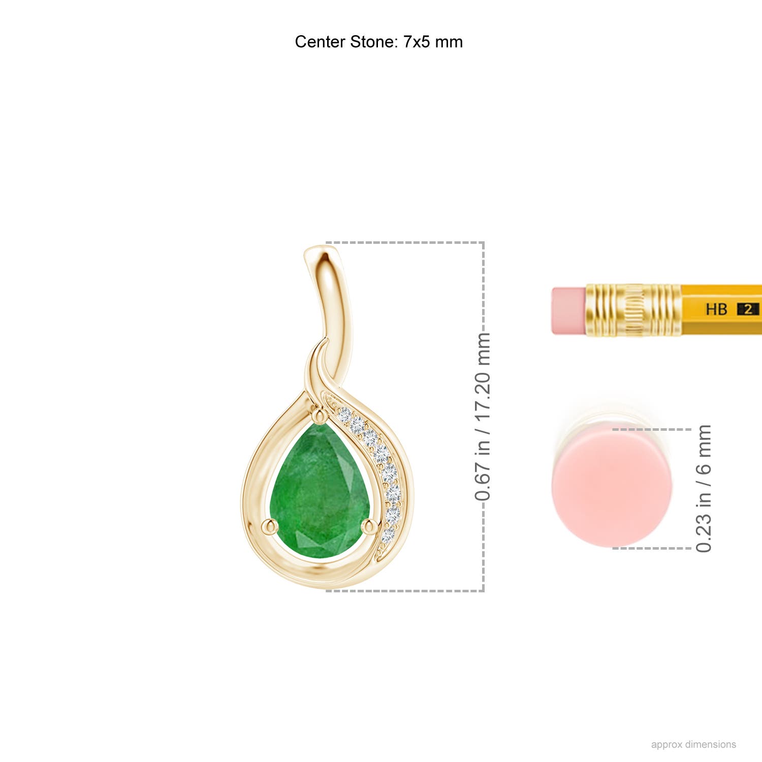 A - Emerald / 0.63 CT / 14 KT Yellow Gold