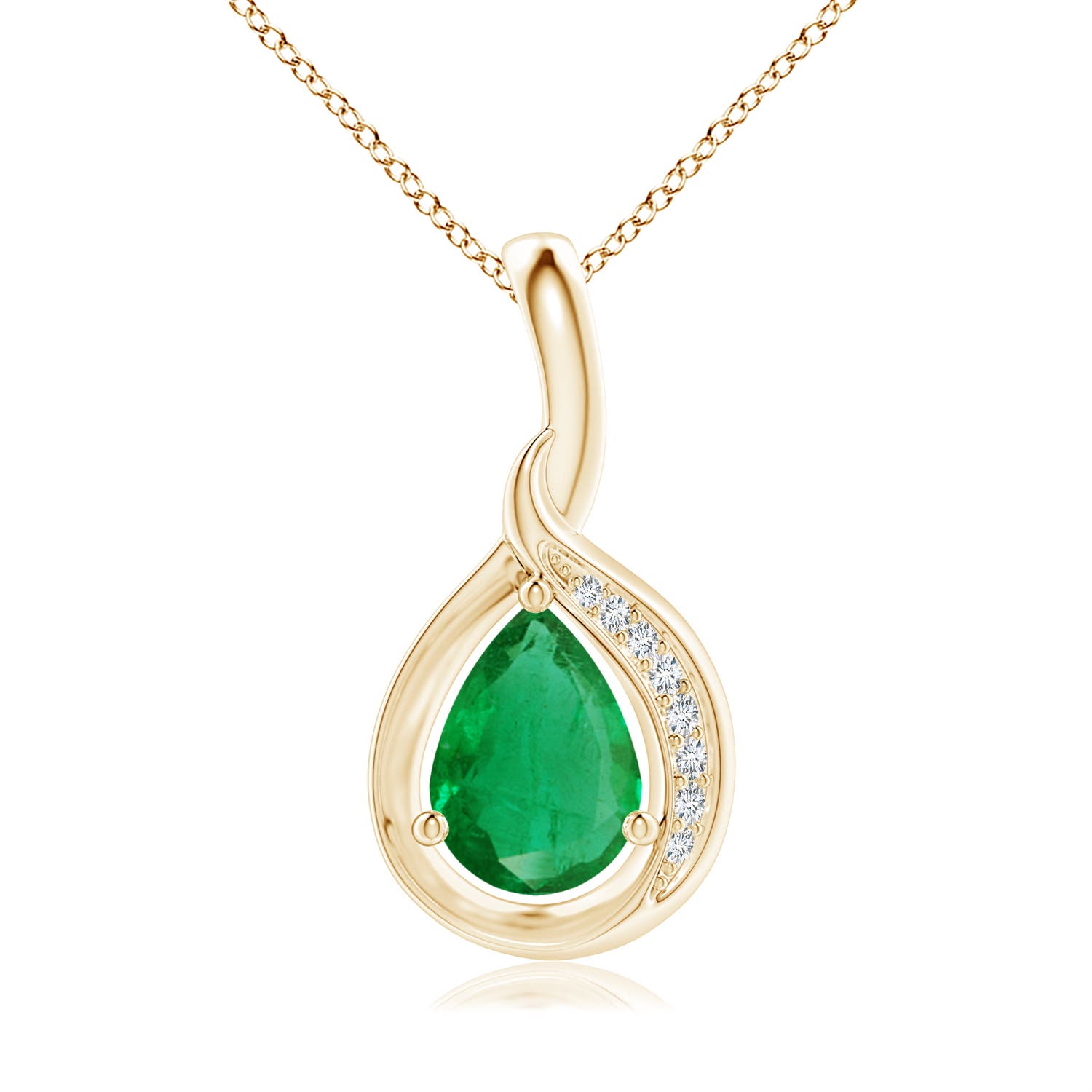 AA - Emerald / 0.63 CT / 14 KT Yellow Gold