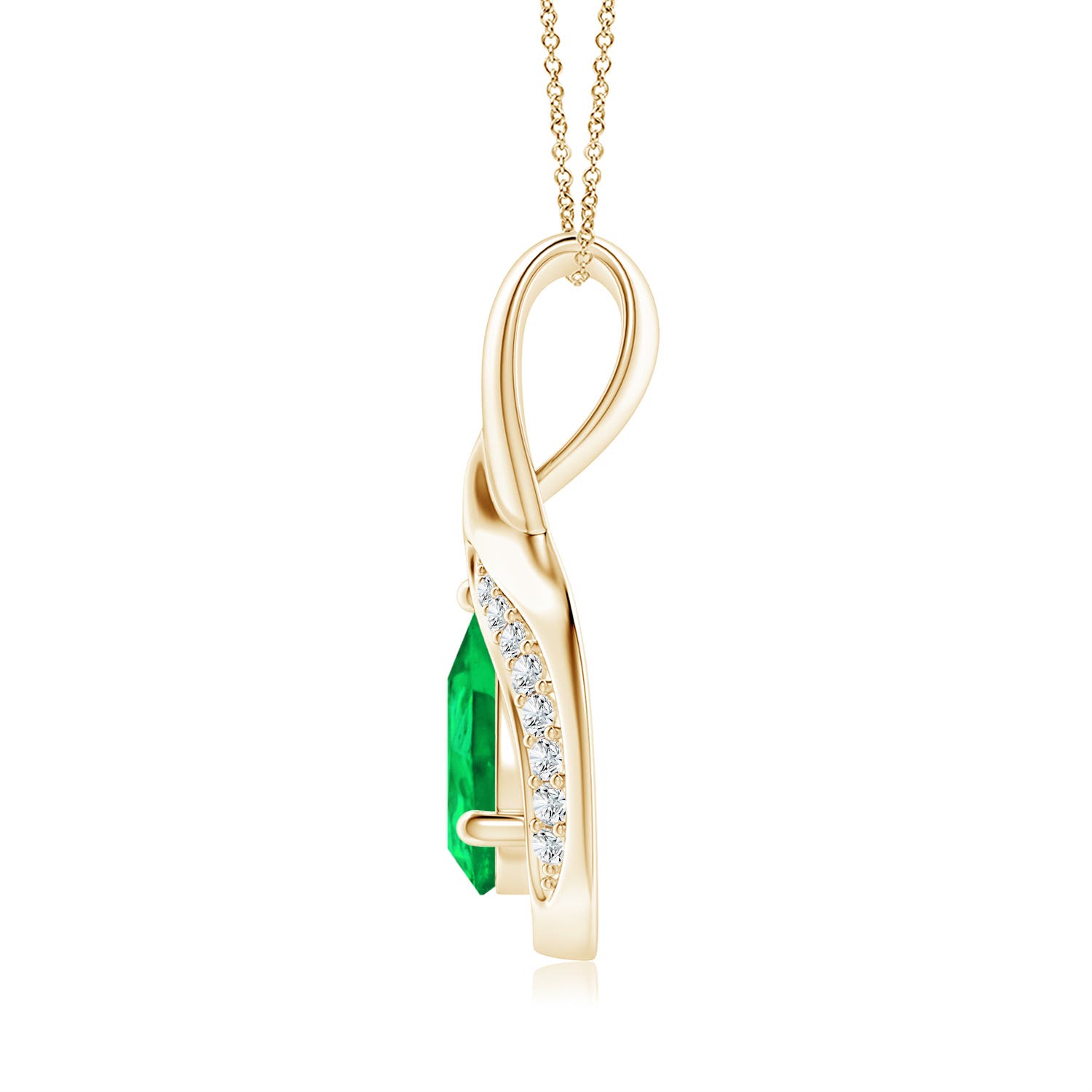 AAA - Emerald / 0.63 CT / 14 KT Yellow Gold