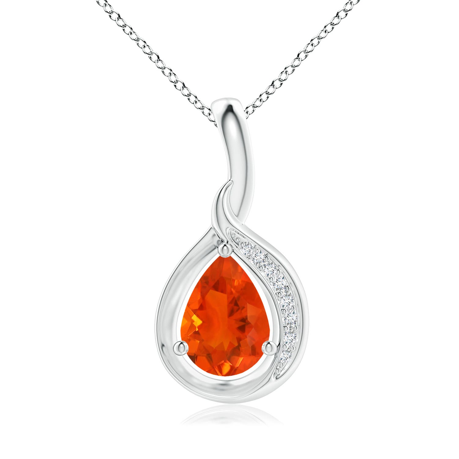 Angara Natural Garnet Infinity Pendant Necklace for Women， Girls