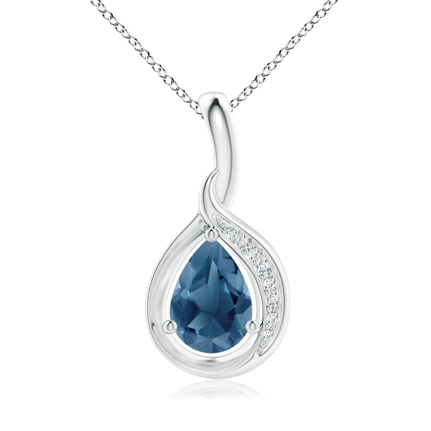 A - London Blue Topaz / 0.83 CT / 14 KT White Gold