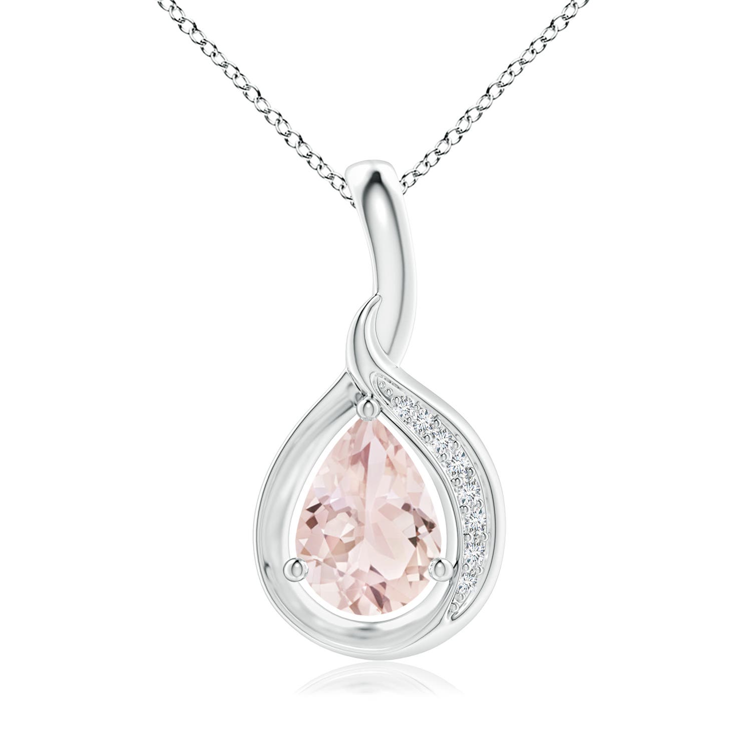 A - Morganite / 0.63 CT / 14 KT White Gold