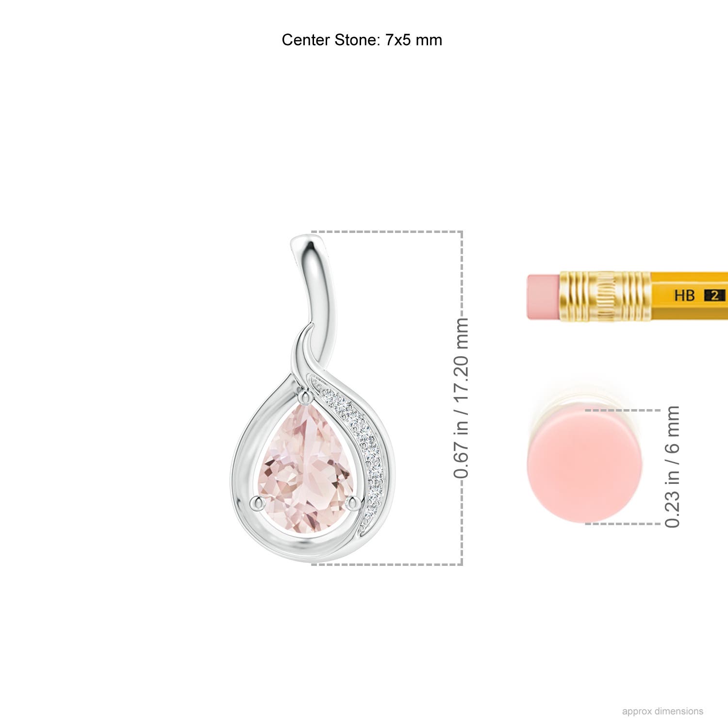 A - Morganite / 0.63 CT / 14 KT White Gold