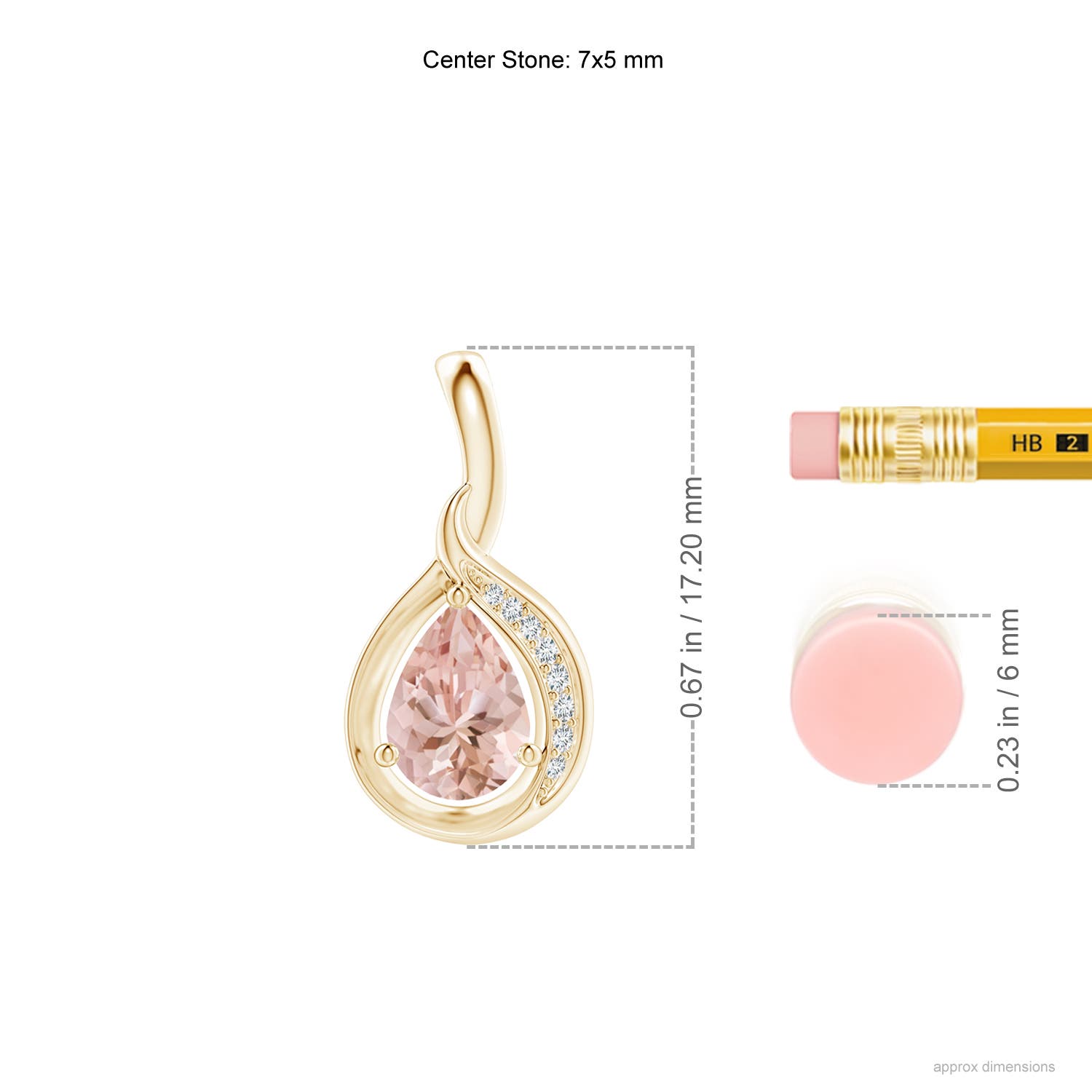 AAAA - Morganite / 0.63 CT / 14 KT Yellow Gold