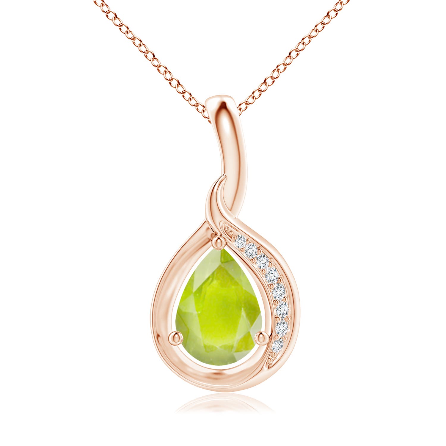 A - Peridot / 0.73 CT / 14 KT Rose Gold