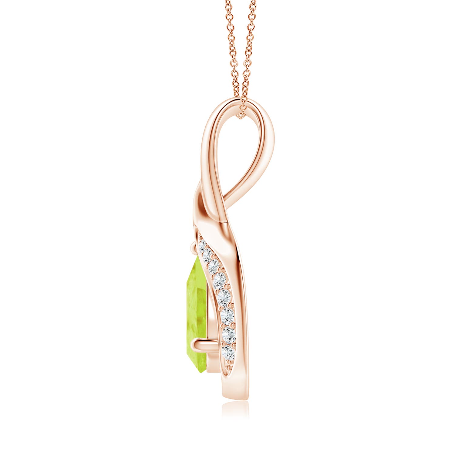 A - Peridot / 0.73 CT / 14 KT Rose Gold