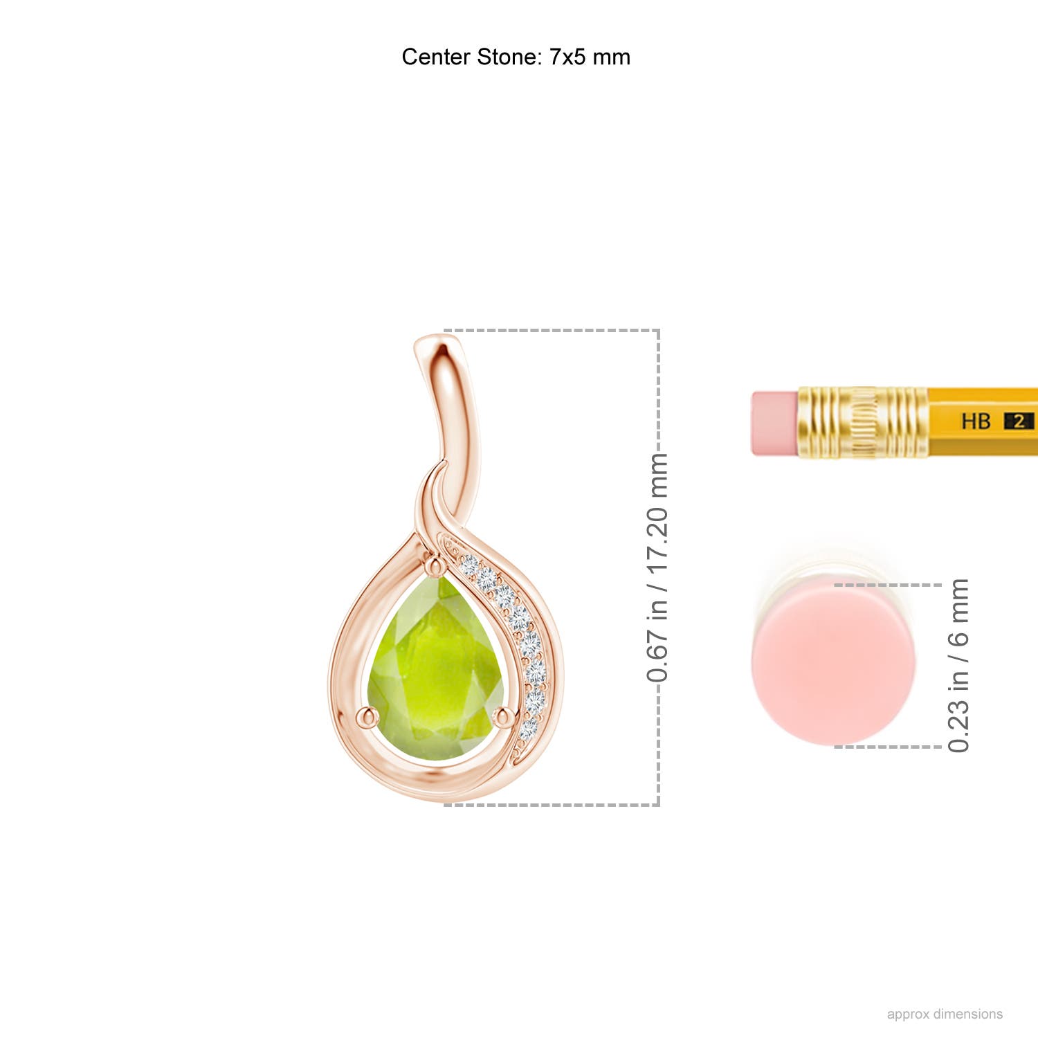 A - Peridot / 0.73 CT / 14 KT Rose Gold