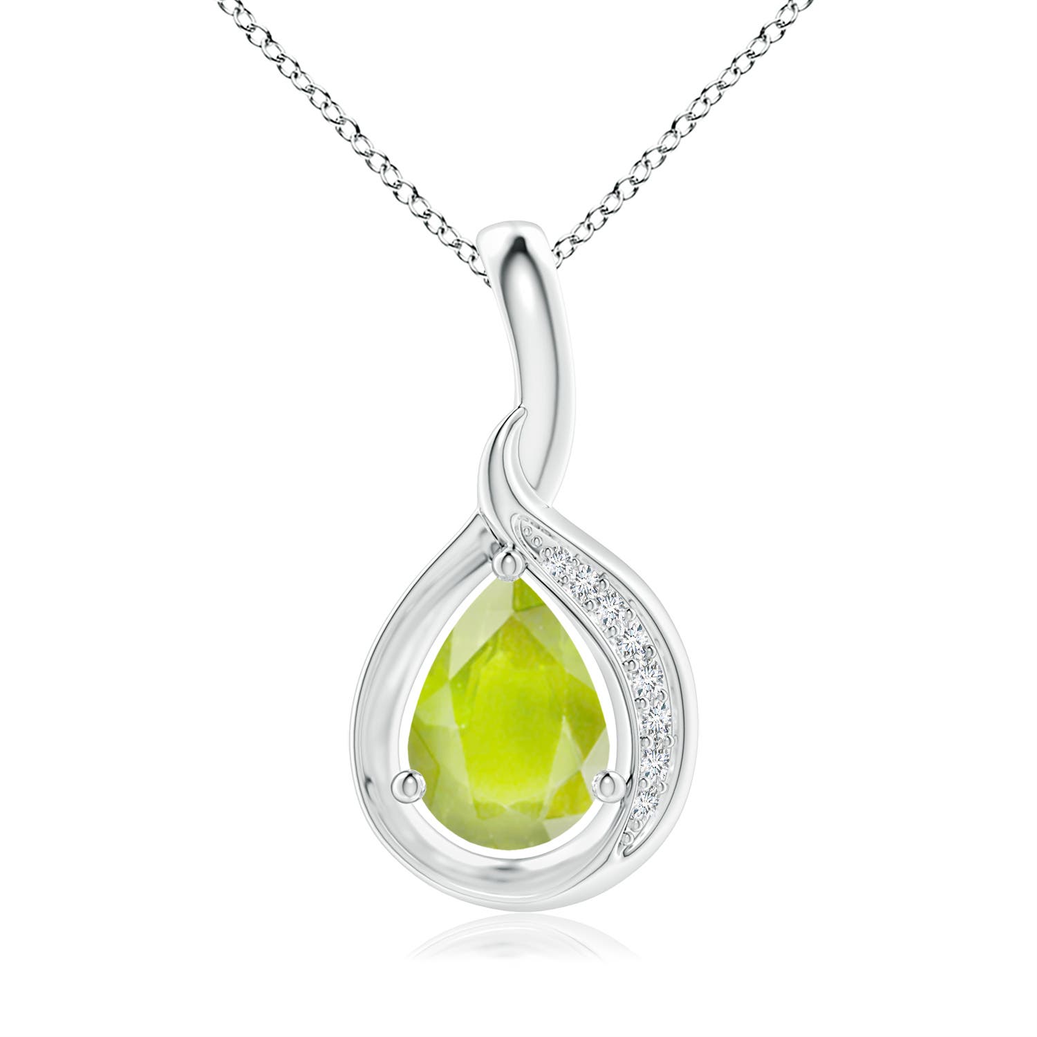 A - Peridot / 0.73 CT / 14 KT White Gold