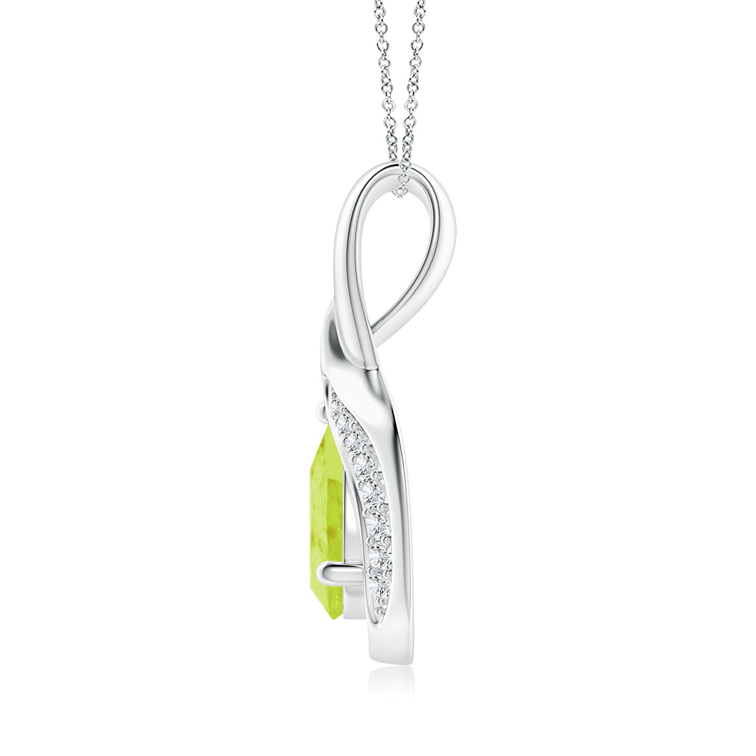 A - Peridot / 0.73 CT / 14 KT White Gold