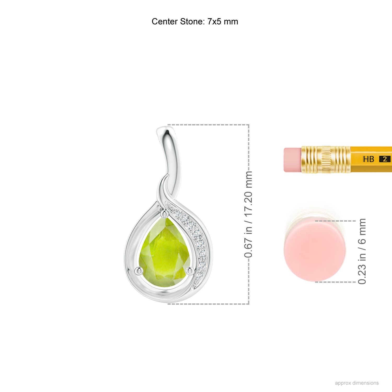 A - Peridot / 0.73 CT / 14 KT White Gold