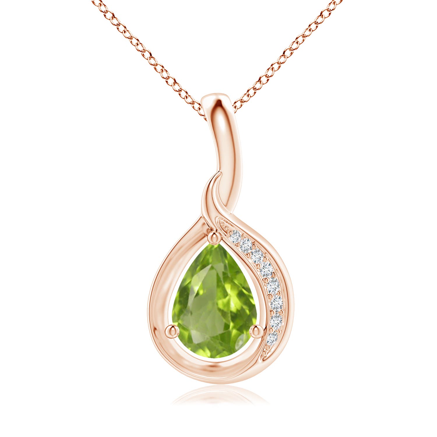 AA - Peridot / 0.73 CT / 14 KT Rose Gold