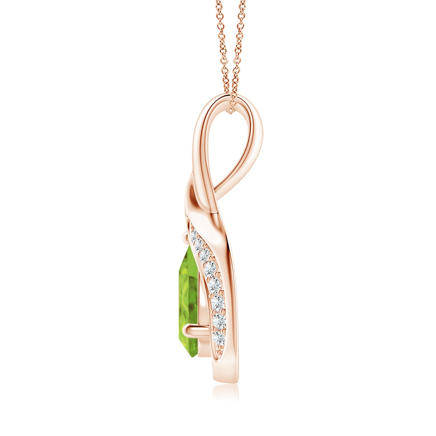 AA - Peridot / 0.73 CT / 14 KT Rose Gold