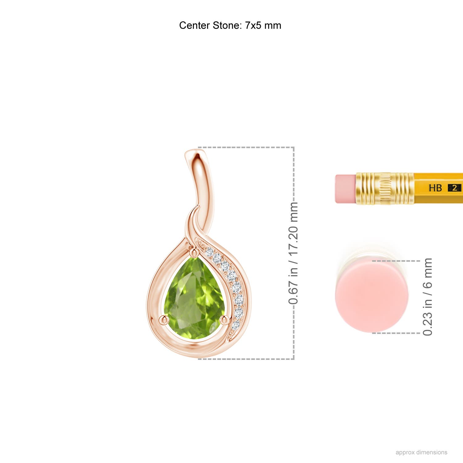 AA - Peridot / 0.73 CT / 14 KT Rose Gold