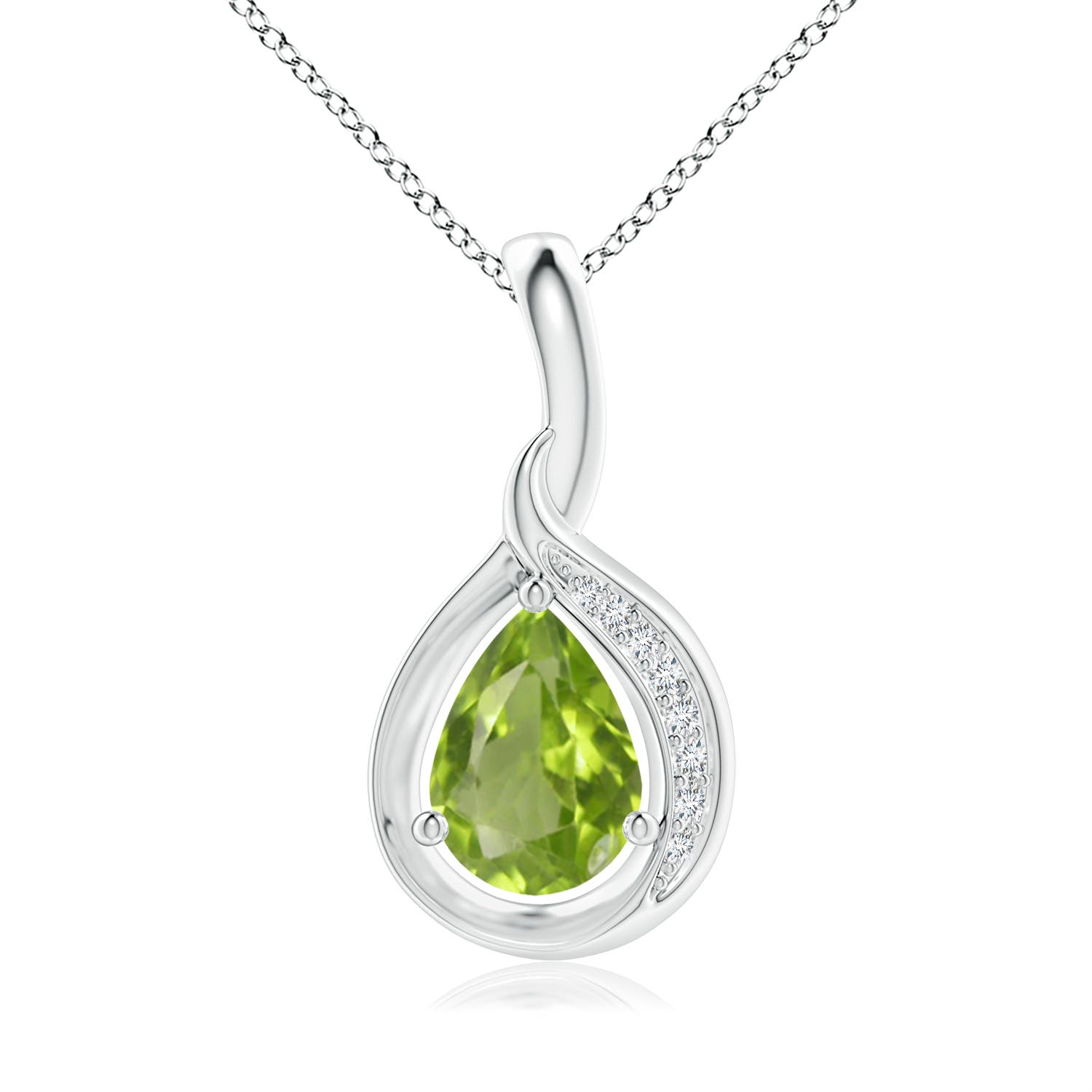 AA - Peridot / 0.73 CT / 14 KT White Gold