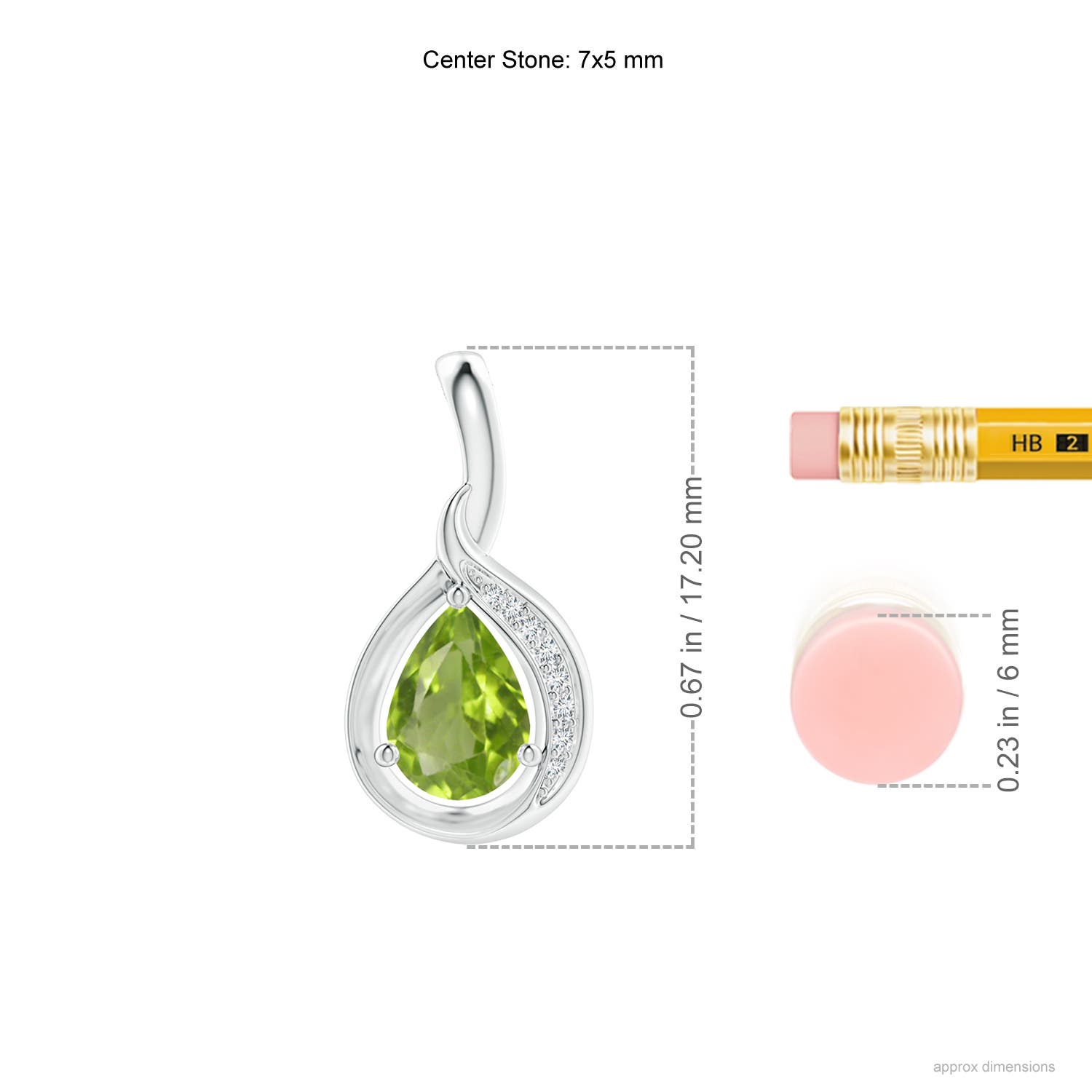 AA - Peridot / 0.73 CT / 14 KT White Gold