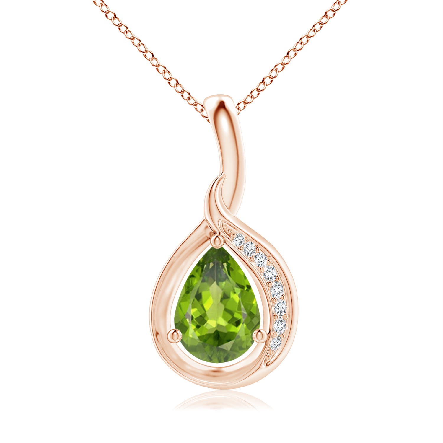 AAA - Peridot / 0.73 CT / 14 KT Rose Gold