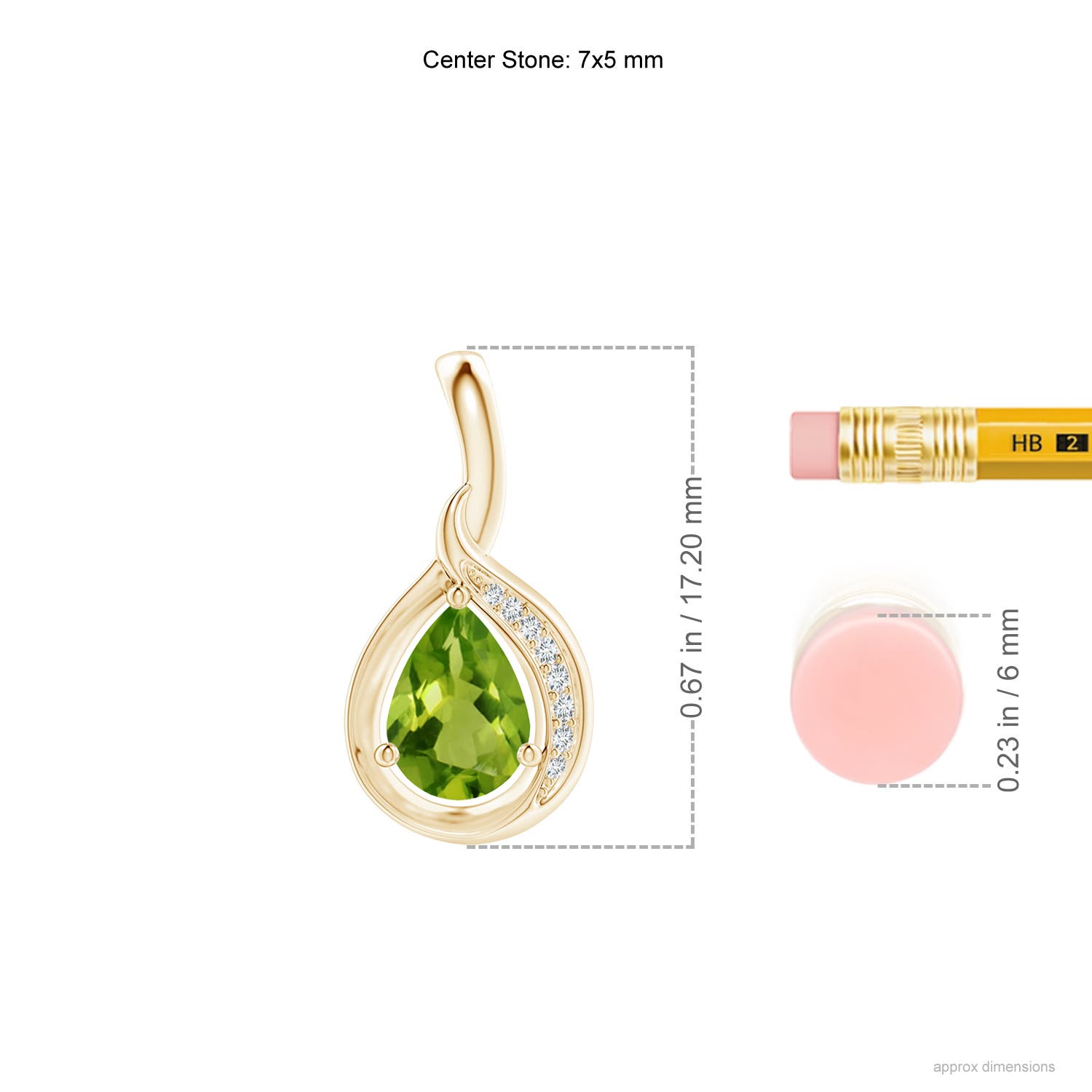 AAAA - Peridot / 0.73 CT / 14 KT Yellow Gold