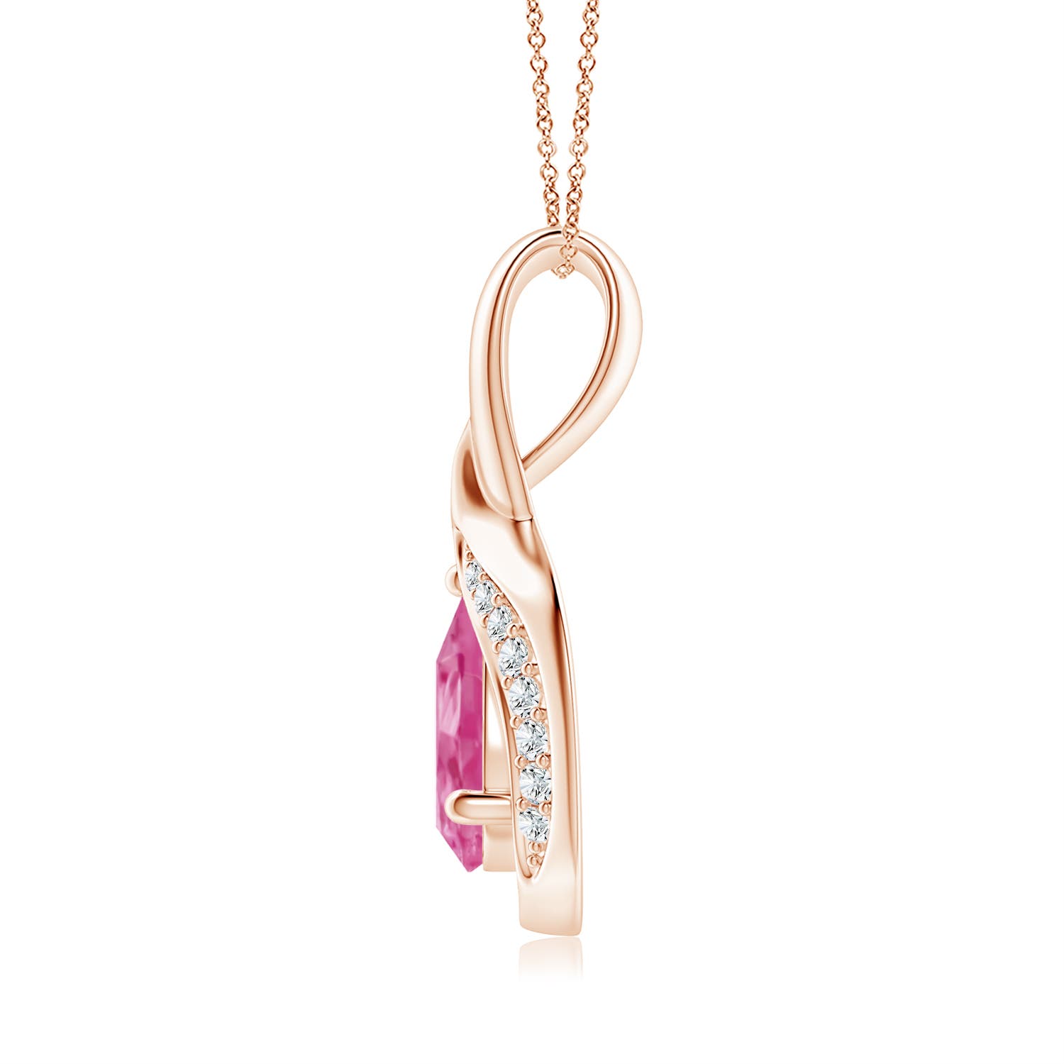 AAA - Pink Sapphire / 0.78 CT / 14 KT Rose Gold