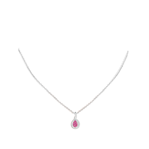 Pear-Shaped Pink Sapphire and Diamond Loop Pendant
