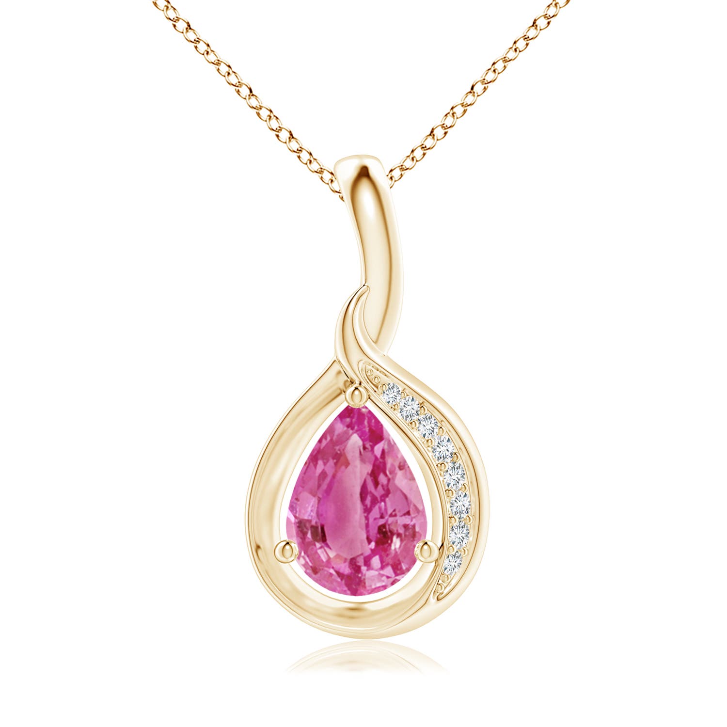 AAA - Pink Sapphire / 0.78 CT / 14 KT Yellow Gold