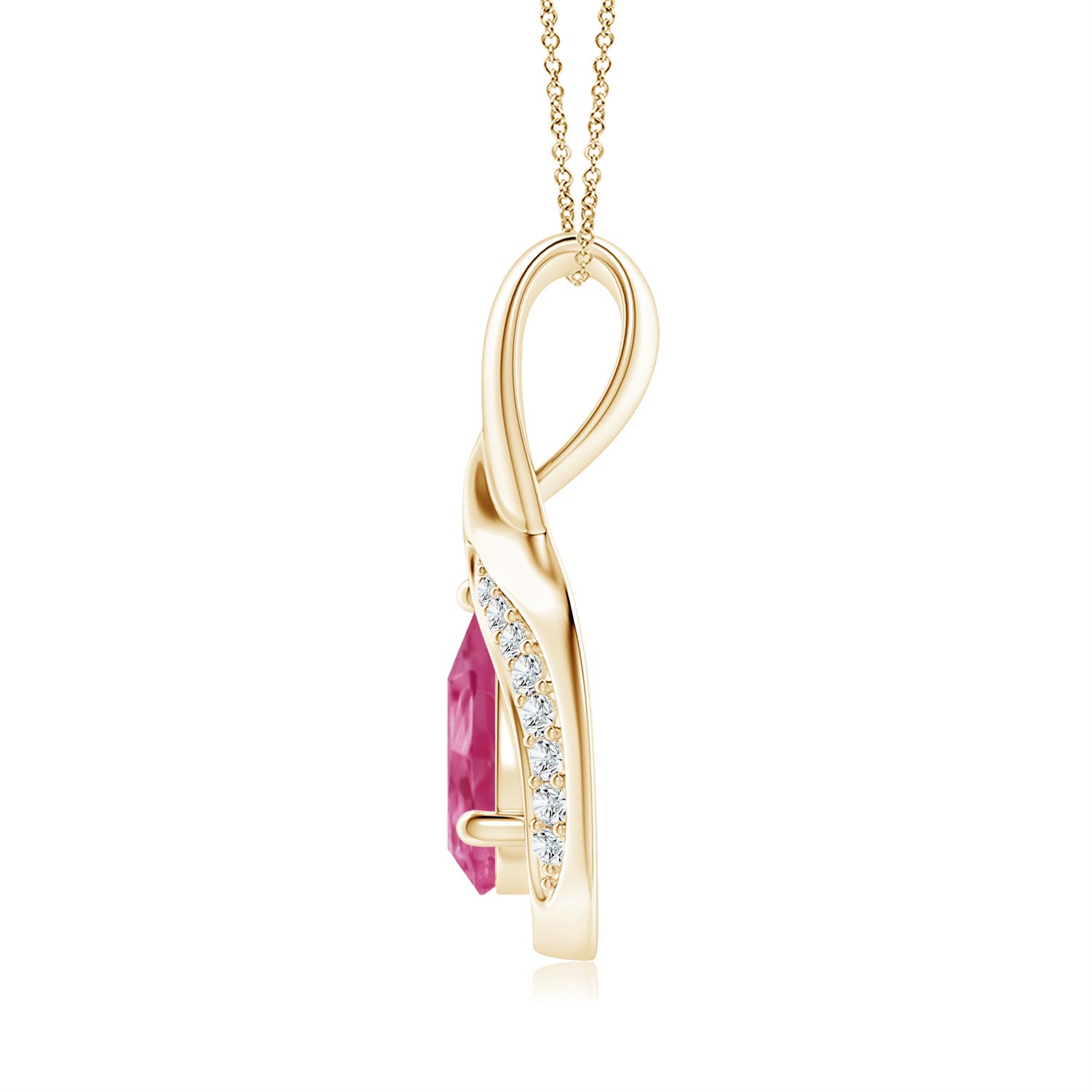 AAAA - Pink Sapphire / 0.78 CT / 14 KT Yellow Gold