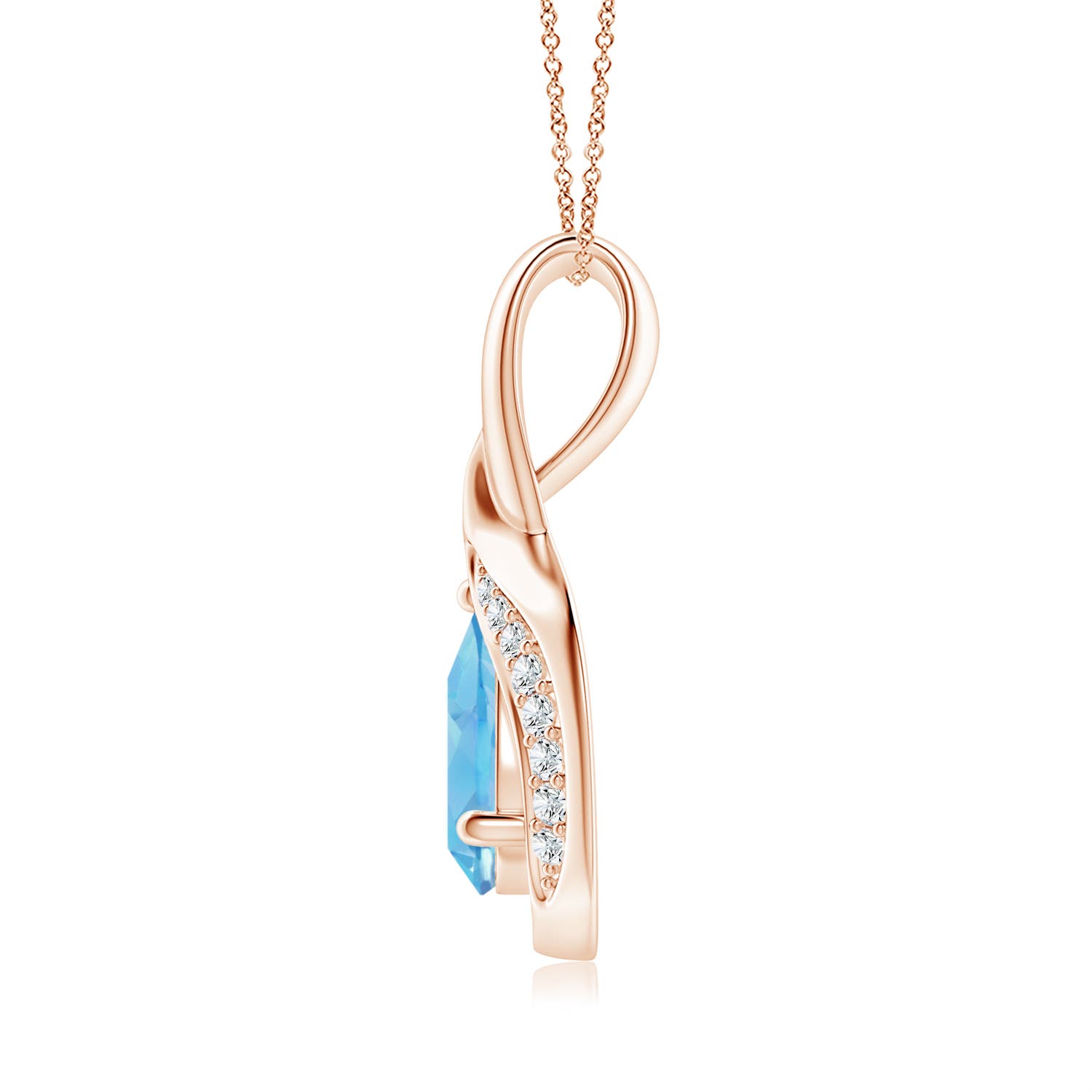 A - Swiss Blue Topaz / 0.83 CT / 14 KT Rose Gold