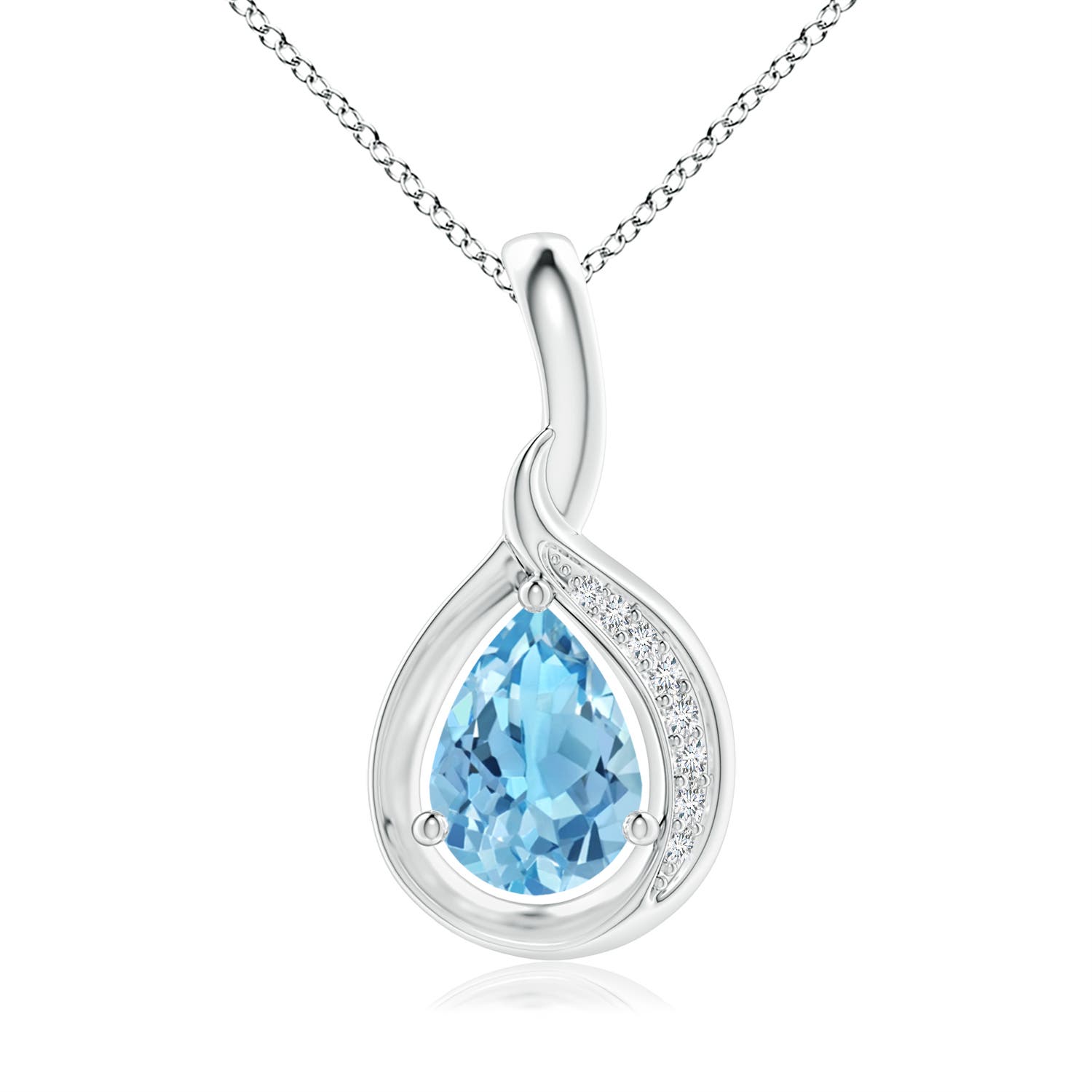 A - Swiss Blue Topaz / 0.83 CT / 14 KT White Gold